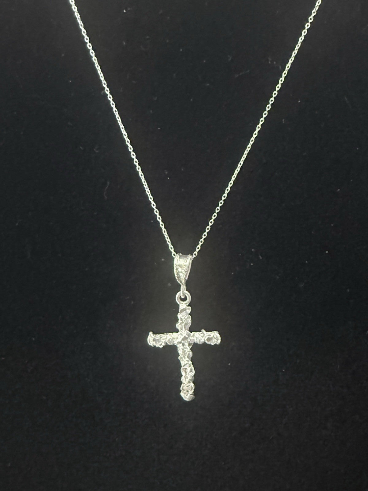 925 Sterling Silver Cross And Chain.