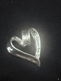 Sterling Silver Open Heart Pendant Inscribed I Love You Quote 3.7g 26mm.