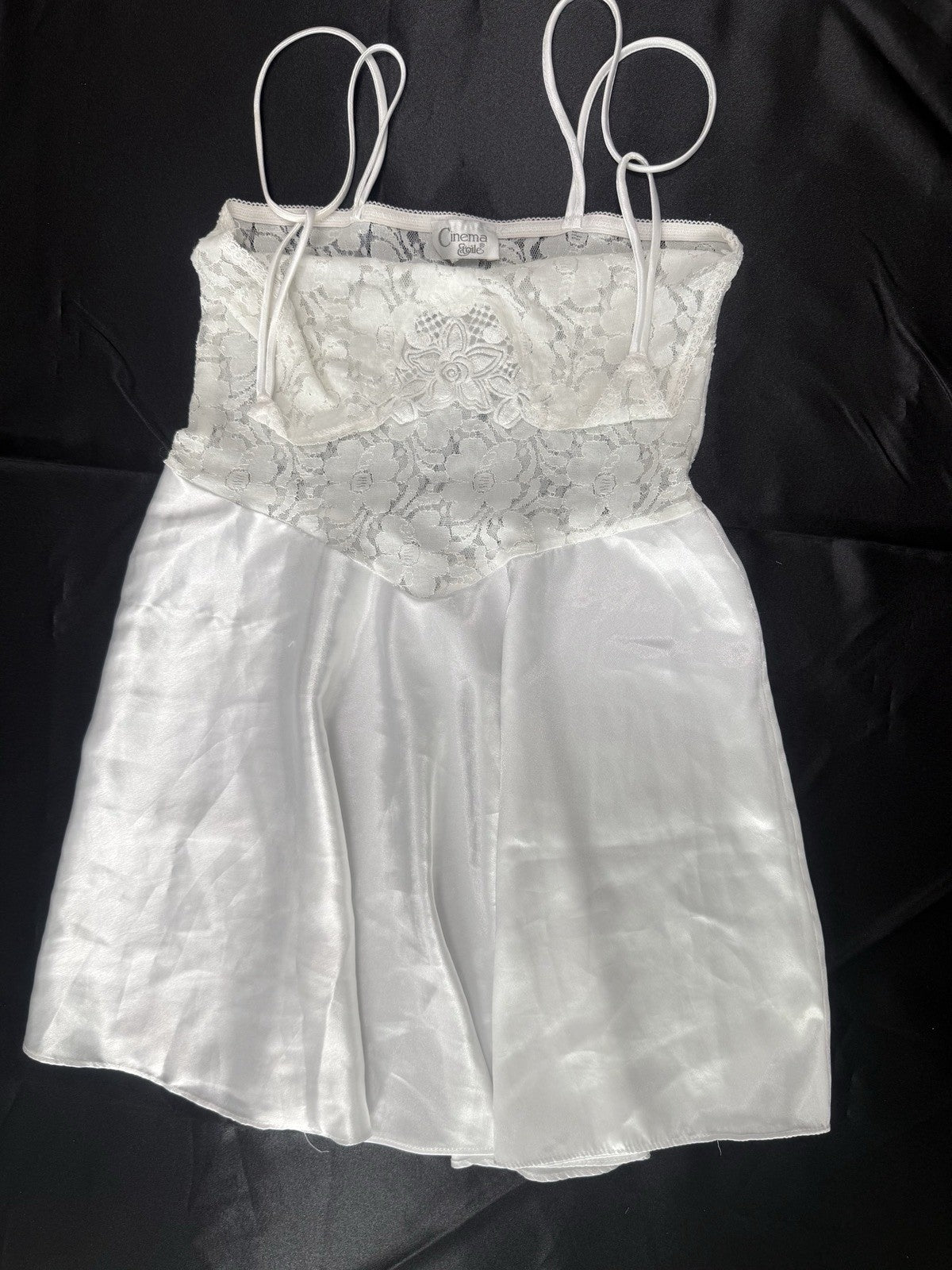 1 Cinema Etoile Women’s White Floral Lace Chemise Slip S Sleeveless Adjustable
