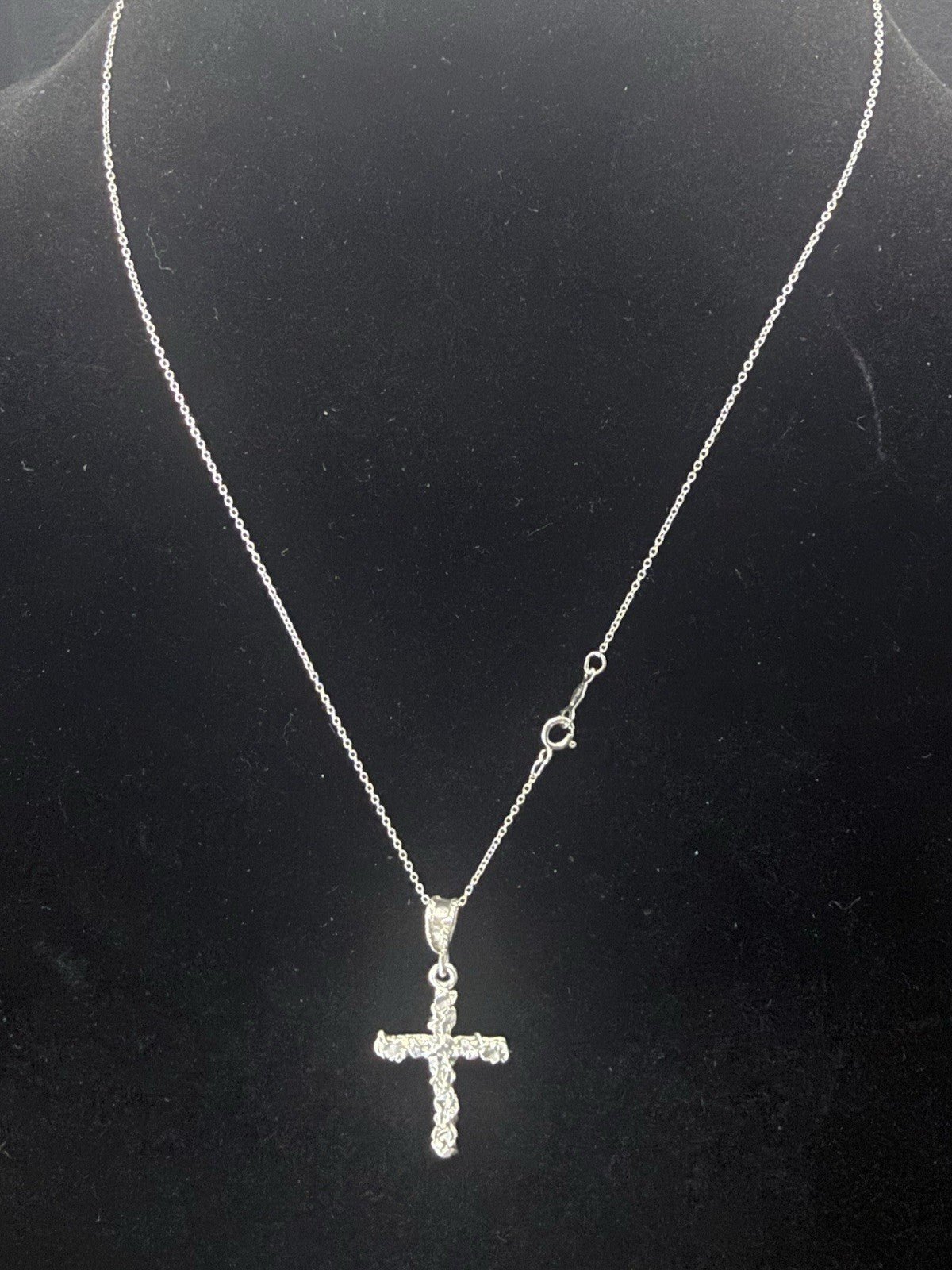 925 Sterling Silver Cross And Chain.